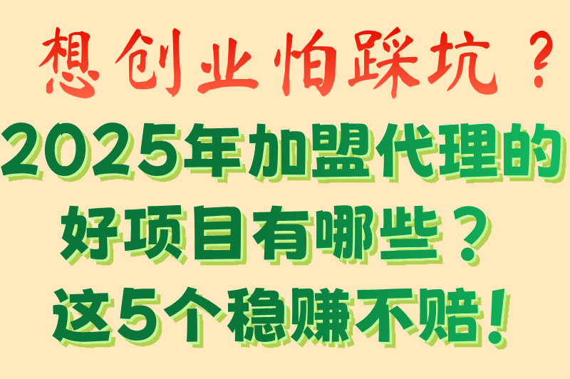 加盟代理的好项目有哪些?2025最新五大低风险赚米项目推荐 加盟代理的好项目有哪些?2025最新五大低风险赚米项目推荐