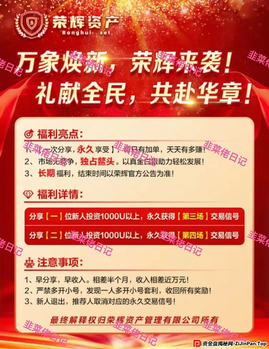 曝光 | 最新资金盘项目骗局（嘉货优选，荣辉资产）随时可能卷钱跑路！