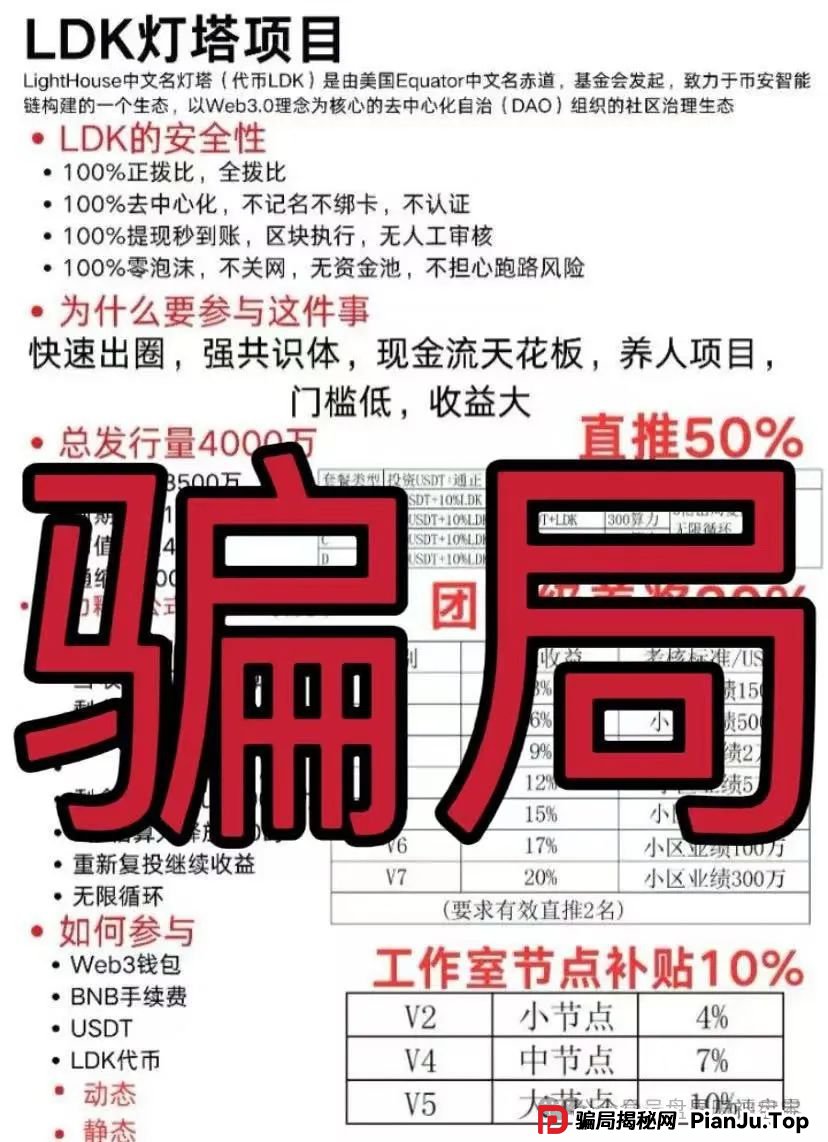 【曝光】“LDK灯塔”资金盘骗局全解析：披着区块链外衣的“庞氏陷阱” ，尽早远离！