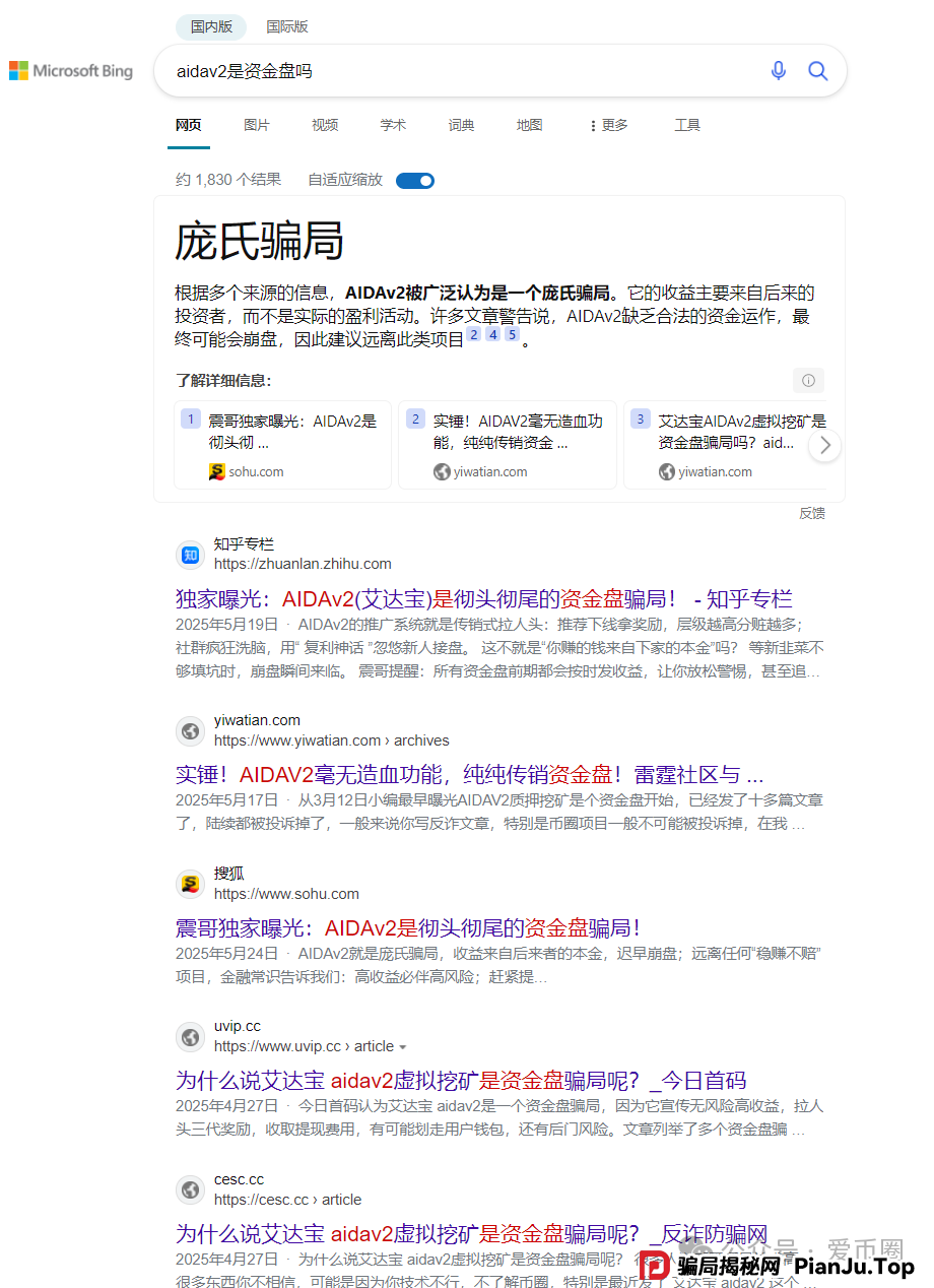 aidav2资金盘骗局投诉几次不成功！ aidav2是不是要关闭了？