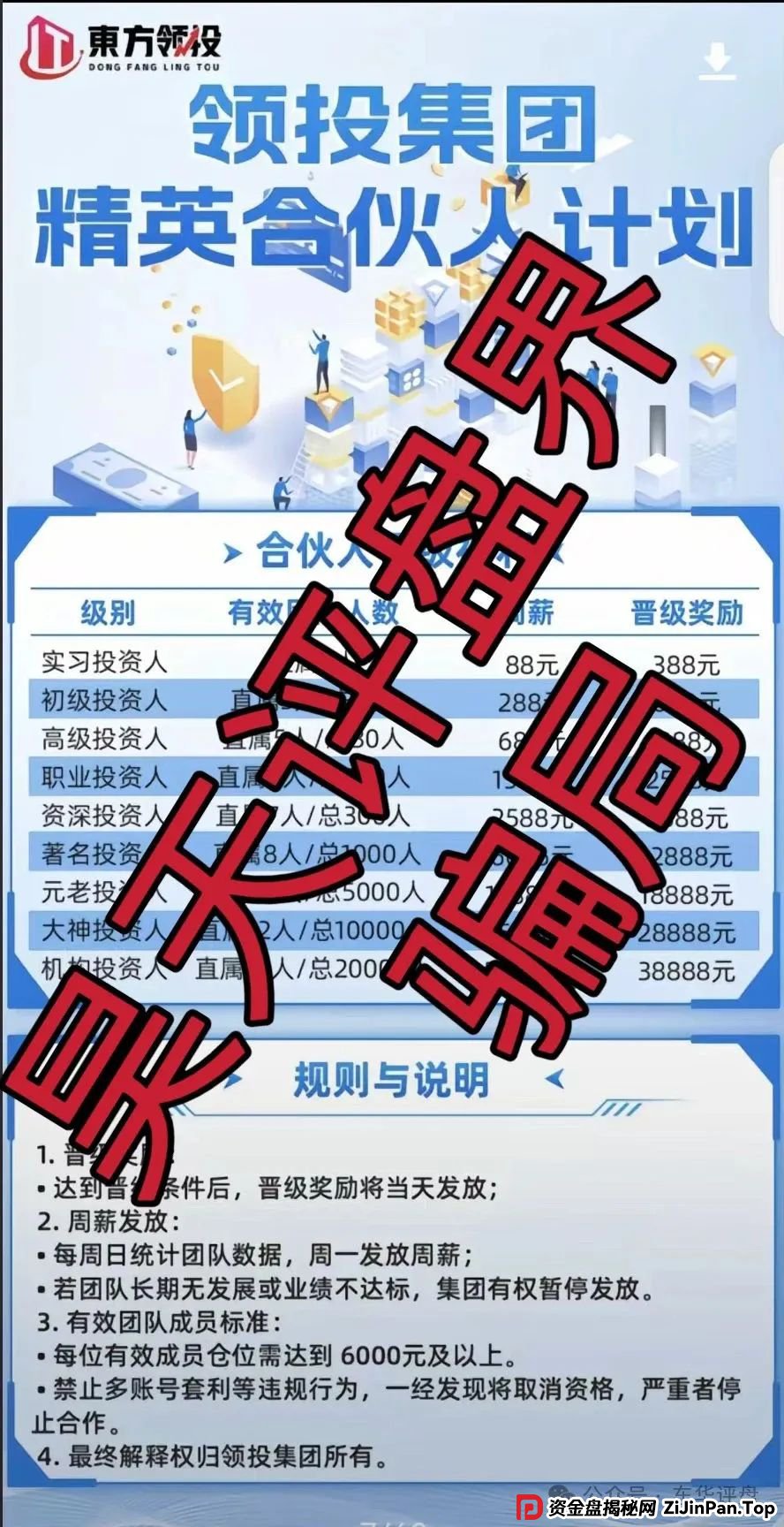 东方领投集团靠谱吗？高度预警：东方领投（领投集团）冒充正规公司的跟单类资金盘骗局，即将崩盘跑路！