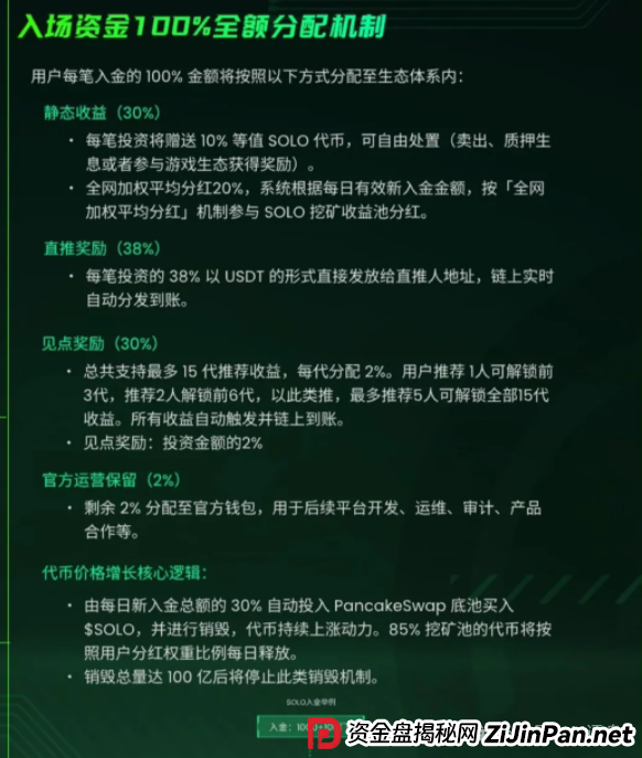 SOLO项目骗局揭秘：智能合约资金盘骗局，短命盘无疑，小心被单割！