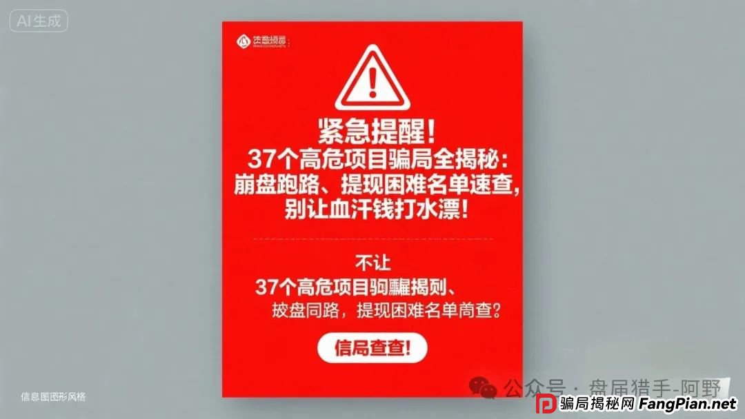 紧急提醒！17个高危项目骗局全揭秘：崩盘跑路、提现困难名单速查，别让血汗钱打水漂！