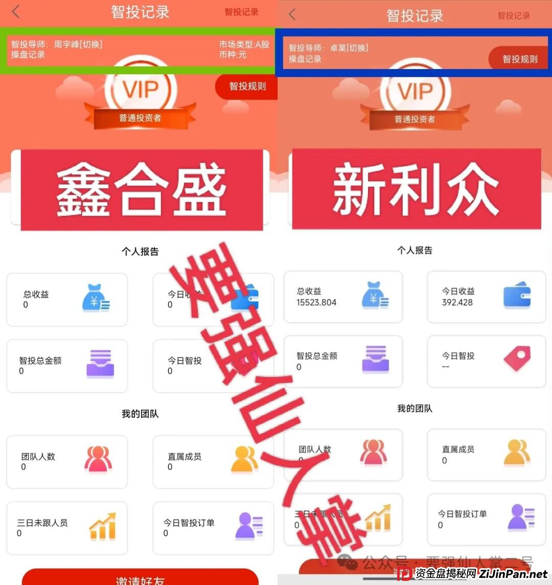 高能预警！“鑫合盛”诈骗跟单资金盘与跑路“新利众”系同一诈骗团伙，换皮诈骗需严防！